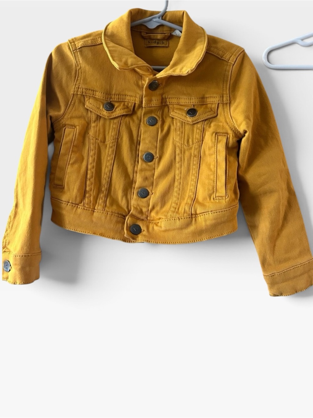 KidPik Girls Mustard Yellow Denim Jacket Size XXS 4 Trucker Jean Jacket